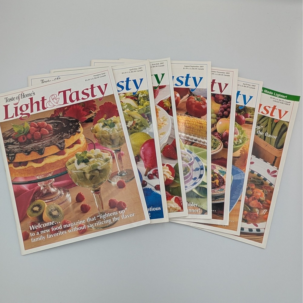 Taste of Home Light & Tasty Magazine Lot 7 Issues 2001 Premiere Collector Issue